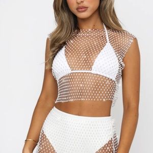 White Fox Play it Louder Crop in White